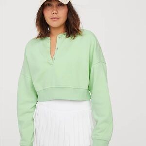 OFFLINE by Aerie Throwback Snap Fleece Crewneck Sweatshirt